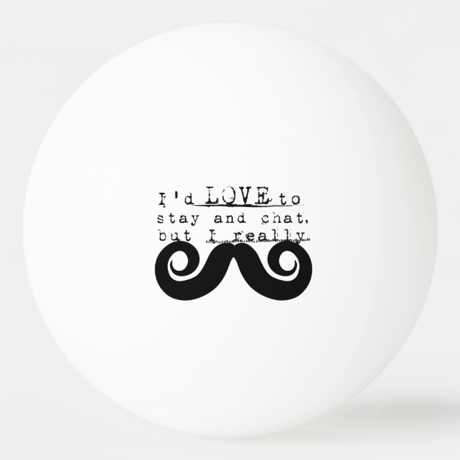 Svart Rolig Humor Jag Moustache Pingisboll (Framsidan)