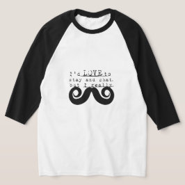 Svart Rolig Humor Jag Moustache T Shirt