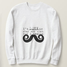 Svart Rolig humor jag Mustasch Lång Ärmad Tröja