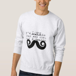 Svart Rolig humor jag Mustasch Lång Ärmad Tröja