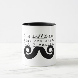 Svart Rolig Humor Jag Mustasch Mugg