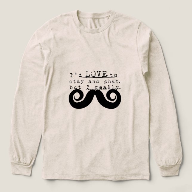 Svart Rolig humor jag Mustasch T Shirt (Design framsida)