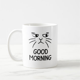 Svart, rolig kattälskare, bra morgon kaffemugg
