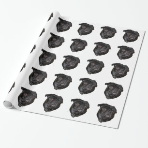 Svart rolig mops presentpapper