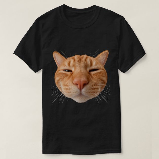 Svart Rolig Orange Katt T-Shirt (Design framsida)