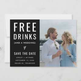 Svart Roligt Gratis Drunkar Foto Qr Kod Bröllop Spara Datumet