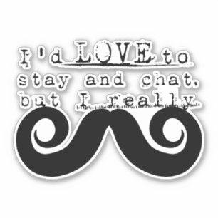 Svart Roligt Humor Jag Moustache Klistermärken