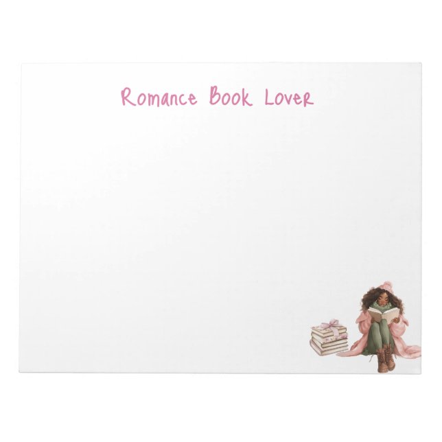 Svart Romantik Bok Älskare Personlig Stationery Anteckningsblock (Framsida)