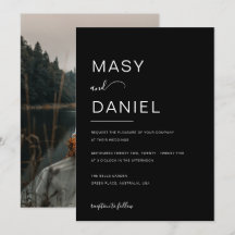 Svart romantiskt foto Bröllop med minimal Elegant