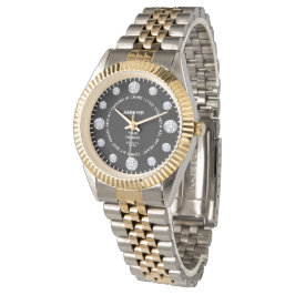 Svart romb-Anpassningsbar Sentimental Sstickande v Armbandsur