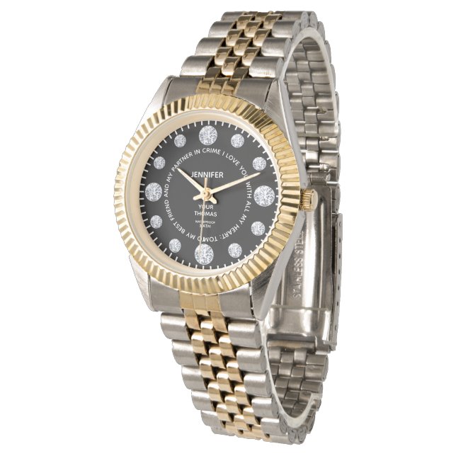 Svart romb-Anpassningsbar Sentimental Sstickande v Armbandsur (Vinklad)