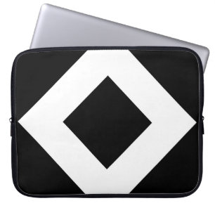 Svart romb, Fet vit Gräns Laptop Sleeve