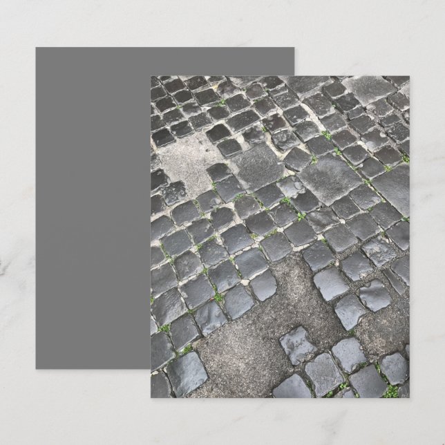 Svart romersk gatsten skrapbokspapper (Fram/baksida)