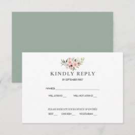 Svart ros bröllop RSVP-kort Inbjudningar