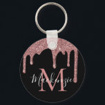 Svart Ros Guld Falskt Glitter Dropar Monogram Nyckelring<br><div class="desc">Elegant Svart och Rosa/Rosguld Falskt Glitter Dropar Glitter Monogram med flickaktiga rosa falska glitterdroppar och ditt anpassade namn och initial. Designad av Cedar and String. För att anpassa ytterligare, klicka på "anpassa ytterligare"-länken och använd designverktyget för att ändra designen. Om du behöver hjälp eller matchande föremål, vänligen kontakta oss på...</div>