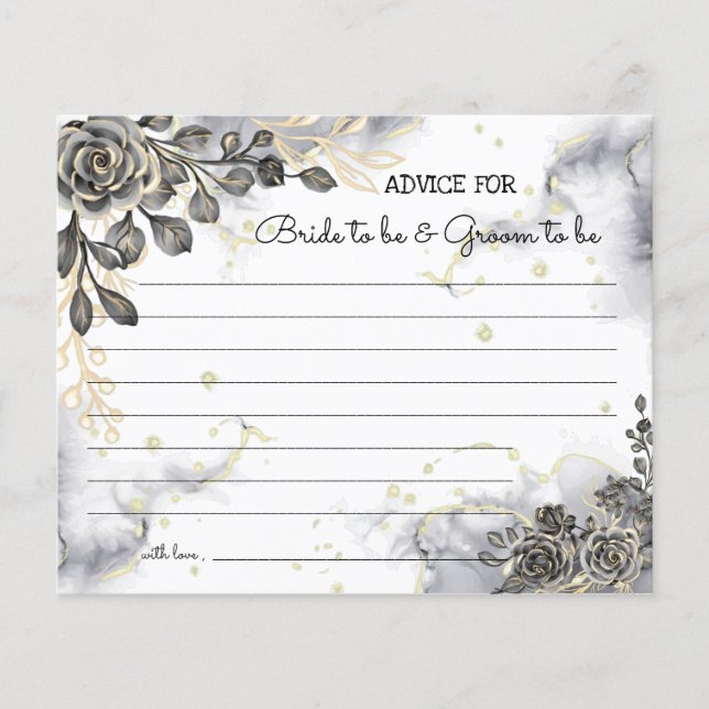 Svart ros rådgivare för bröllopsfest för par kort flygblad (Framsidan)