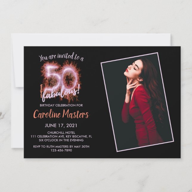 Svart Rosa 50 och fortfarande Fabulous 50:e Födels (Framsida)