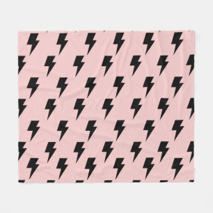Svart Rosa - bakgrund Y2K Mönster Fleecefilt