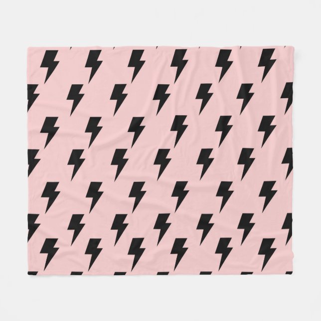 Svart Rosa - bakgrund Y2K Mönster Fleecefilt (Framsidan (Horisontell))