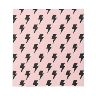Svart Rosa Blixt Y2K Indie Bold Notes Anteckningsblock