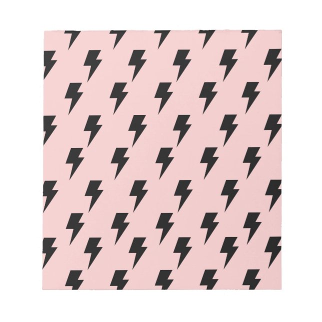 Svart Rosa Blixt Y2K Indie Bold Notes Anteckningsblock (Framsida)