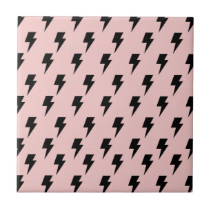 Svart Rosa Blixt Y2K Indie Snyggt Decor Kakelplatta