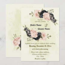 Svart rosa blommor botaniska bröllop