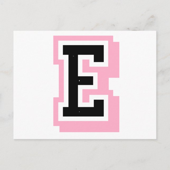 Svart rosa brev E Vykort (Framsida)