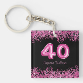 Svart Rosa Buboner Glitter Party vid 40:e födelsed