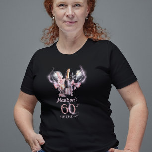 Svart Rosa Champagne, 60:e födelsedagen T Shirt