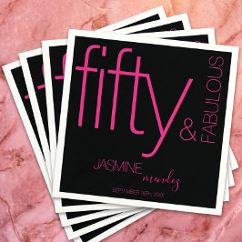 Svart Rosa Djärv Glam Fifty och Fantastisk Födelse Pappersservett
