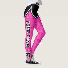 Svart Rosa Dot Kort Leggings