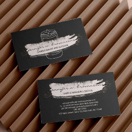 Svart Rosa elegant, enkelt sojaläck Visitkort