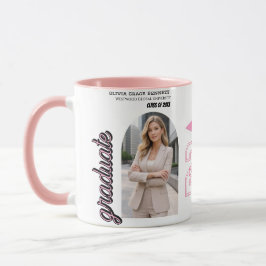 Svart & Rosa Examens Kaffe Mugg 2026 Present