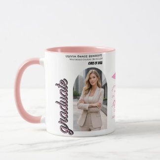 Svart & Rosa Examens Kaffe Mugg 2026 Present