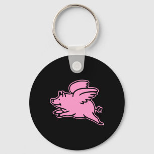 Svart rosa flyggris nyckelring