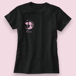 Svart Rosa Glänsande Städhjälp Rengöring Hus  T Shirt