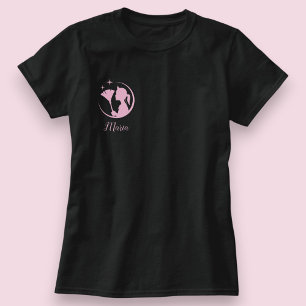 Svart Rosa Glänsande Städhjälp Rengöring Hus T Shirt