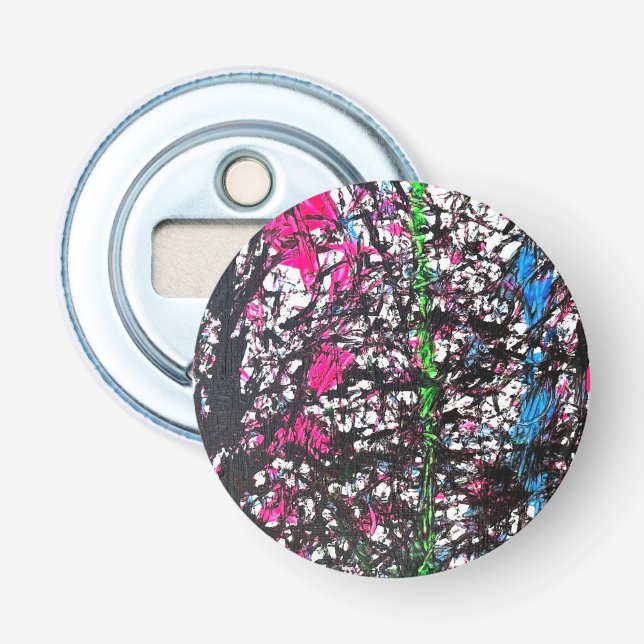 Svart, Rosa, Grön, Blå Marmorkonst Flasköppnare (Framsidan)