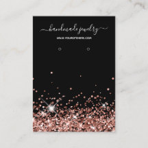 Svart Rosa Guld Glitter Signatur Örhänge Display