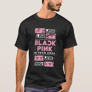Svart Rosa i ditt K-POP koreanskt pop K-POP Lov T Shirt