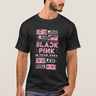Svart Rosa i ditt K-POP koreanskt pop K-POP Lov T Shirt