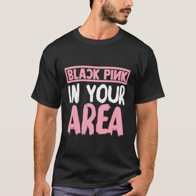 Svart Rosa i ditt K-pop-popup-fönster T Shirt (Framsida)