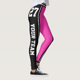 Svart Rosa i Namn-teamet Leggings