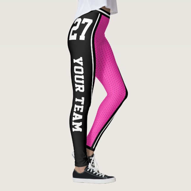 Svart Rosa i Namn-teamet Leggings (Höger)