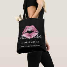 Svart Rosa Kyss Läpp Makeup Artist