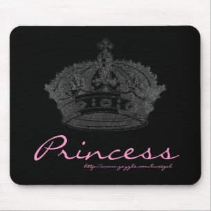 Svart/rosa Mousepad för krona Musmatta