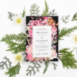 Svart, Rosa och  Abstrakt av vattenfärg Inbjudningar<br><div class="desc">Fuchsia-Rosa och  Abstrakt för vattenfärg,  färgrektangel</div>
