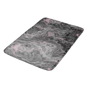 Svart, Rosa och Grått Marble-abstrakt Badrumsmatta