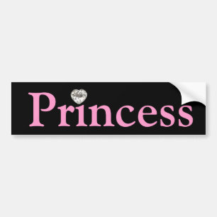 Svart & rosa Princess bildekal